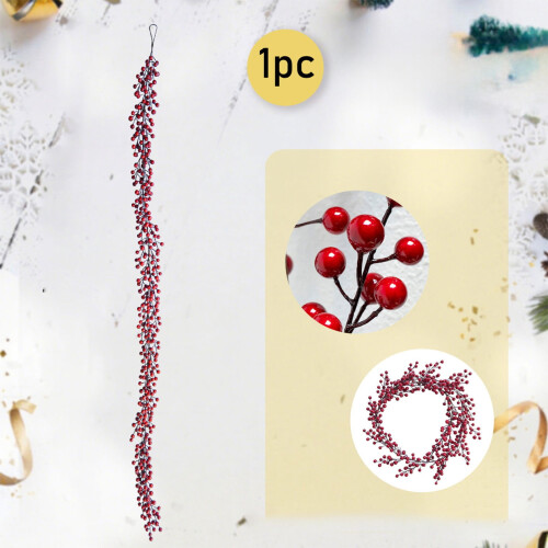 Red Berry Vine Garland Artificial 5.9 ft 2