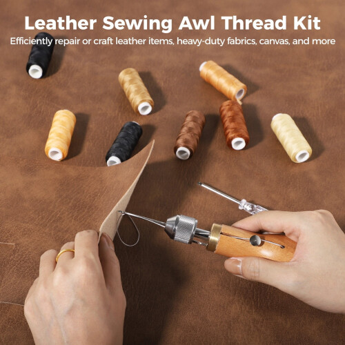 Leather Sewing Awl Kit with Wood Handle 13-Piece 2