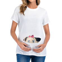 Maternity Top Solid Color Short Sleeve Casual
