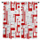 Geometric Art Curtain Red Grey Home Decor Short Window 1