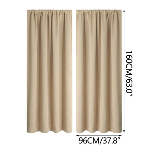 Silk Blackout Curtains Beige Single Panel 37.8 x 71.7 in 2