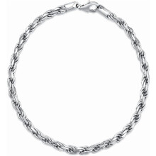 Sterling Silver Rope Chain Bracelet 2mm 4mm 6.5-8in