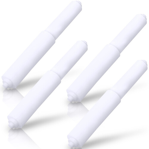 Toilet Paper Holder Spring Rod White 4 Pack
