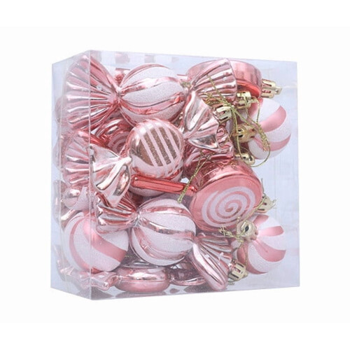 Blue and White Shatterproof Christmas Candy Ornaments 18PCS 2