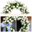 White Tulip Wreath Artificial Silk Bow 13.8 Inch 4