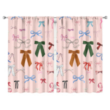 Pink bow blackout curtains for bedroom and living room,
