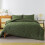 Olive Green King Comforter Set Boho Chevron Tufted 2
