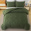 Olive Green King Comforter Set Boho Chevron Tufted 3