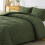 Olive Green King Comforter Set Boho Chevron Tufted 7