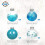 Lake Blue Shatterproof Hanging Ball Ornament 60mm 6
