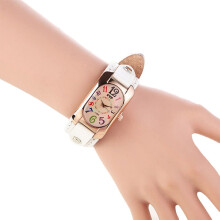 Vintage Faux Leather Women's Analog Quartz Watch White
