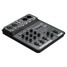 4-Channel USB Sound Mixer Metal Body with 48V Power Supply