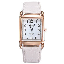 Square Alloy Quartz Wristwatch Unisex White