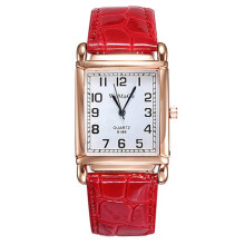 Square Alloy Quartz Wristwatch Unisex Red