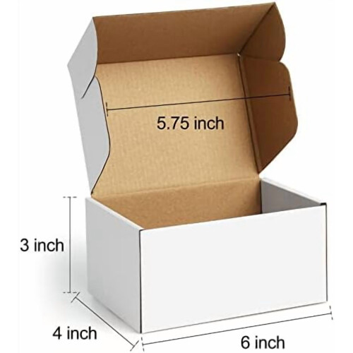Shipping Boxes White Corrugated 6x4x3 Inches 25 Pack 1