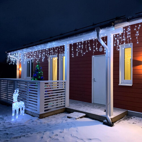 Icicle Christmas Lights White 400 LED 33 Ft 8 Modes 1