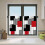 Kitchen Curtain Tiers Set Red Black 2 pcs 24 inch 1