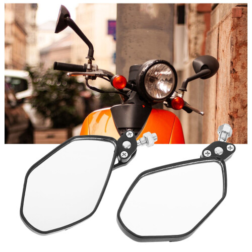 HOMEMAXS Motorcycle Rearview Mirrors Black 1 Pair 2