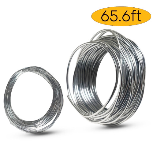 Aluminum Craft Wire for Jewelry Making Silver 2 Rolls 65.6