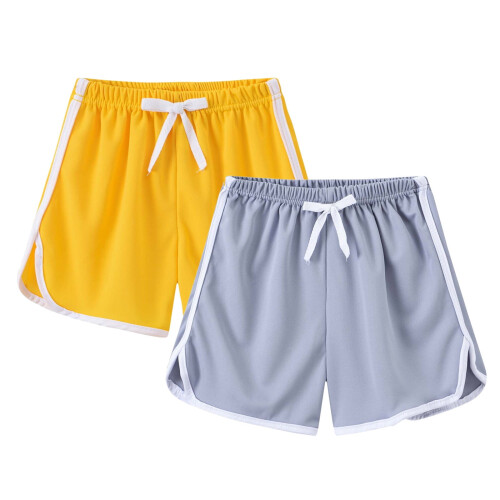 Girls Athletic Shorts Quick-Dry Pull-On with Drawstring 2