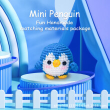 Kids Crochet Knitting Set with Wool Balls Penguin DIY Kit