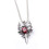 Vintage Double Dragon Sword Necklace Red Black Crystal 1