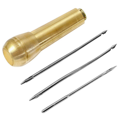 Leather Sewing Kit with Waxed Thread Needles and Awl