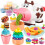 Rainbow Colour Plasticine Set Bundle 19 Pcs Accessories Noodle Toys Cutters 7