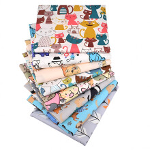 AUQ Cute Animal Cotton Fabric Fat Quarters Bundle 8 Pieces