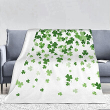 Green Clover Flannel Blanket 60x80 inches