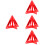 Roadside Emergency Triangle Red 4 pcs 8