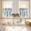 Beach Kitchen Curtains and Valances Set Blue Teal Coral 2