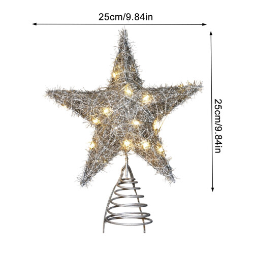 Lighted Christmas Tree Topper Star 9.8 Inch Warm White 2