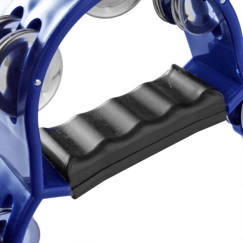Half Moon Tambourine with Double Row Jingles Blue 2