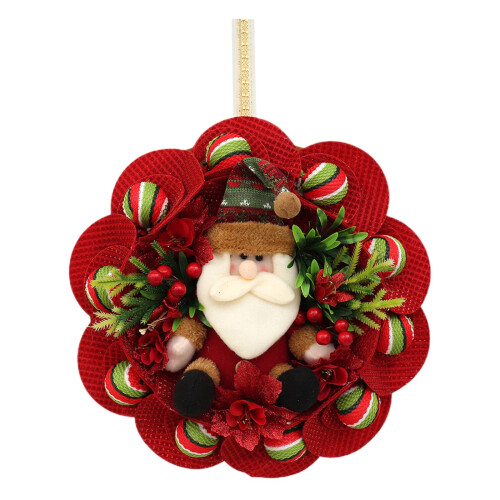 Christmas Wreath with Flexible Frame Santa Snowman Decor 1