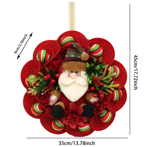 Christmas Wreath with Flexible Frame Santa Snowman Decor 2