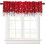 Christmas Kitchen Curtains Snowflake Print Red 3-Piece Set 4