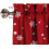 Christmas Kitchen Curtains Snowflake Print Red 3-Piece Set 5