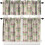 Retro Floral Valances 3-Piece Set Pink Watercolor Pattern 1