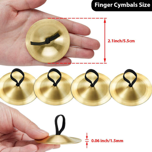 Finger Cymbals Brass Gold 4 Pieces 5.3 cm 2