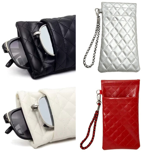 Women's Foldable Eyeglass Case with Adjustable Strap and 1