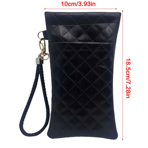 Women's Foldable Eyeglass Case with Adjustable Strap and 2
