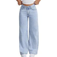 Girls High Waist Straight Leg Jeans Solid Color Bow