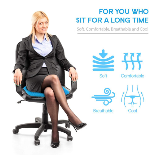 Gel Seat Cushion Thick Extra Large Breathable 1