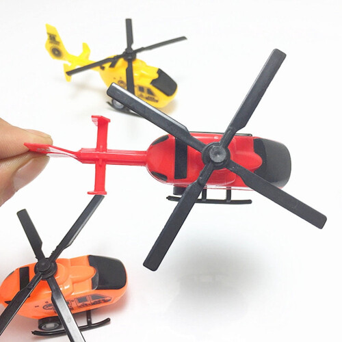 Mini Pullback Helicopter Toys Plastic Inertia Aircraft 6 Pcs 1
