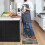 Abstract Kitchen Mat Set 2 pcs Non-Skid Washable Silver 5
