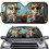 Foldable Car Sunshade Hawaiian Giraffe Hibiscus Design 1 1