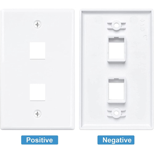 Ethernet Wall Plate Cat6 2 Pack White 2