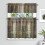 Brown Matte Kitchen Curtain Valance Set 36 inch 2