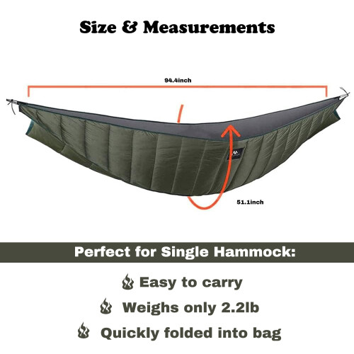 Hammock Quilt Green Winter Warm Under Quilt for Camping 2